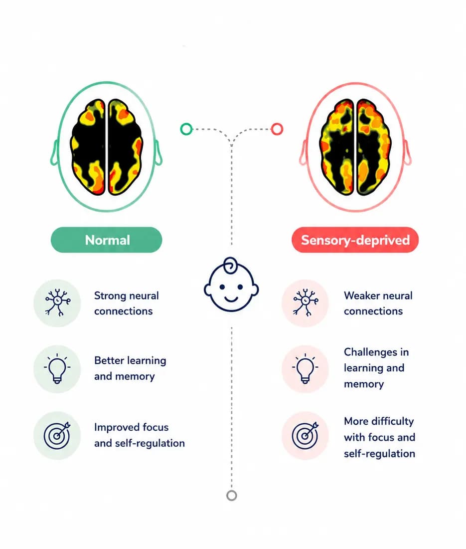 Normal vs sensory-deprived brain