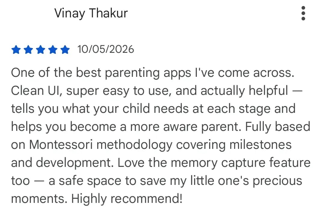 Review by Vinay Thakur — one of the best parenting apps